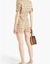 Sandro Acacia Playsuit aus kariertem Tweed aus einer Baumwollmischung mit Gürtel